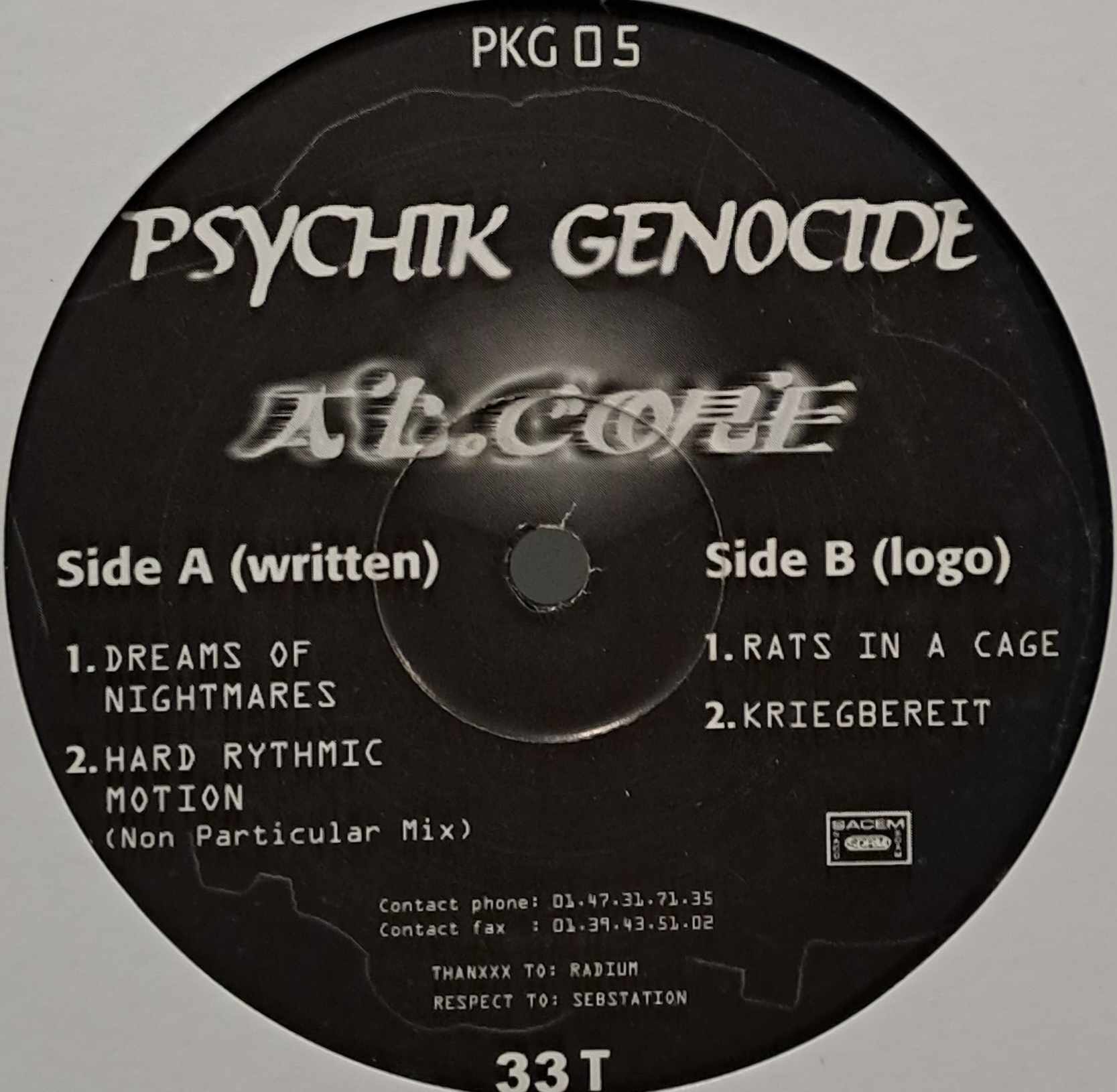 Psychik Genocide 05 - vinyle hardcore